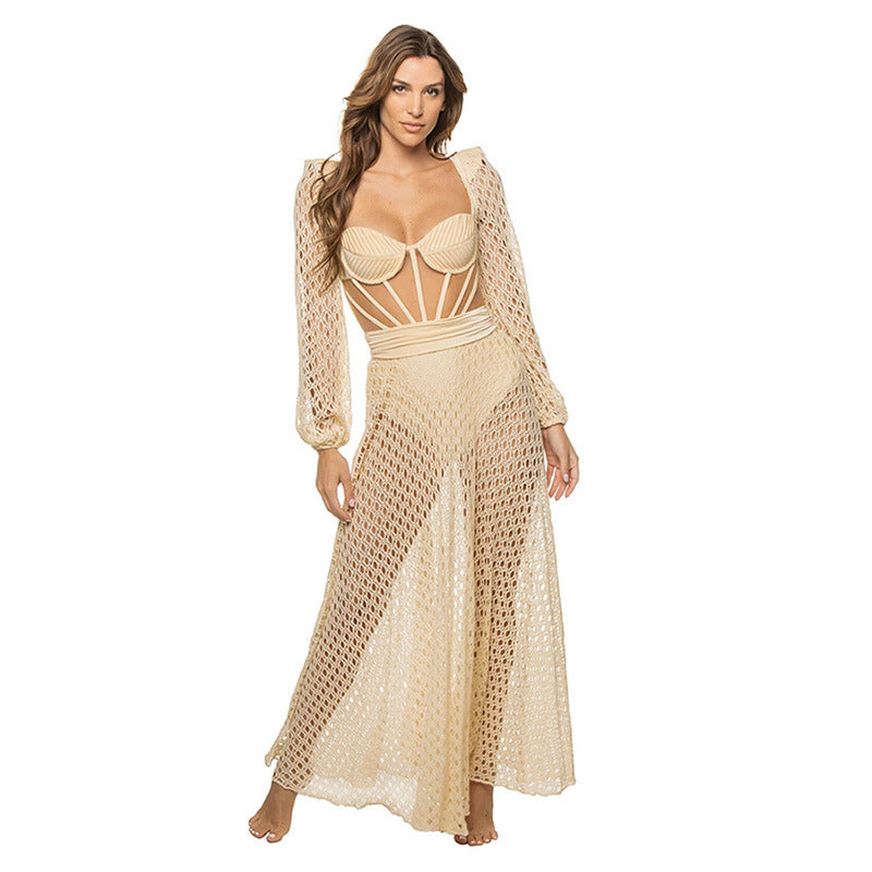 Golden Mesh Cover-Up Dress