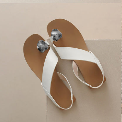 French Sandals Toe Covering Flat