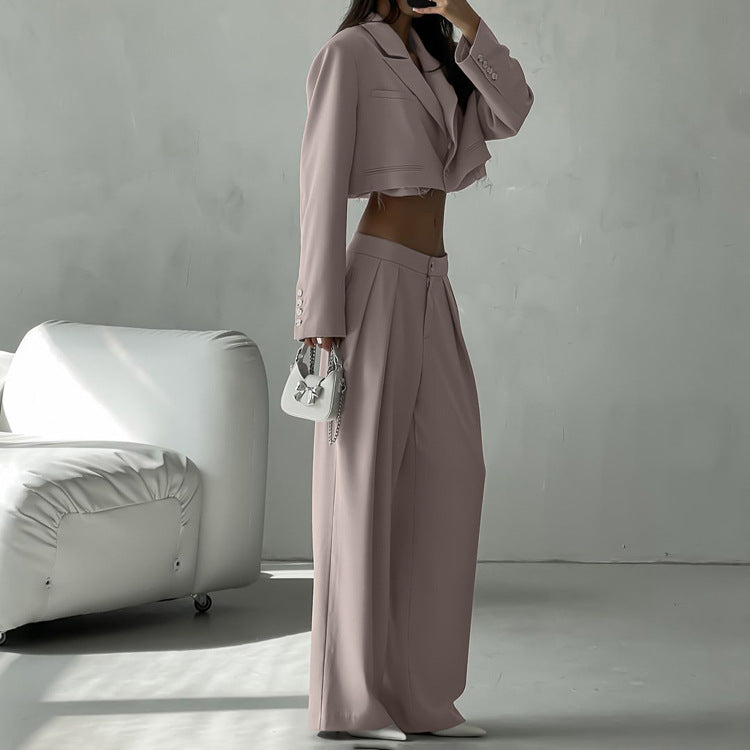 Khaki Tailored Suit Set
