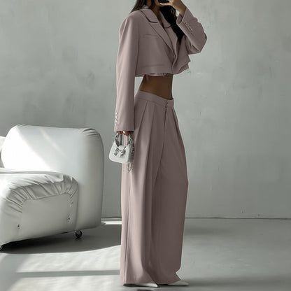 Khaki Tailored Suit Set