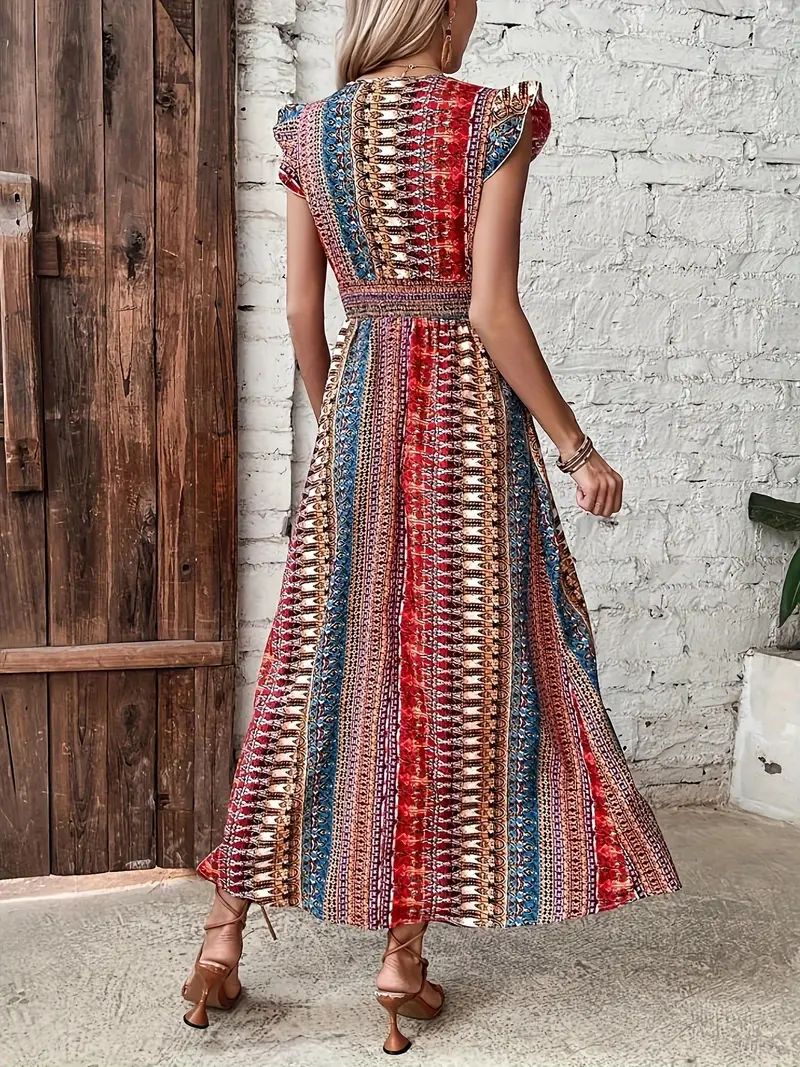 Bohemian Style Printed Long Dress