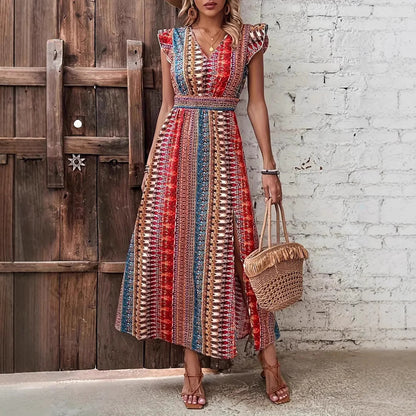 Bohemian Style Printed Long Dress