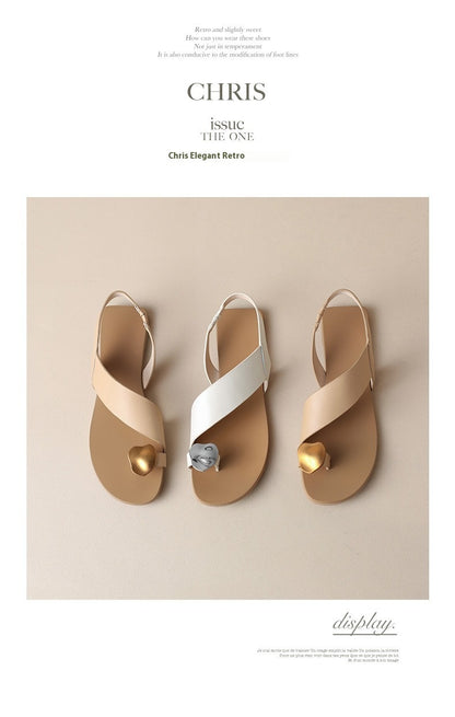 French Sandals Toe Covering Flat