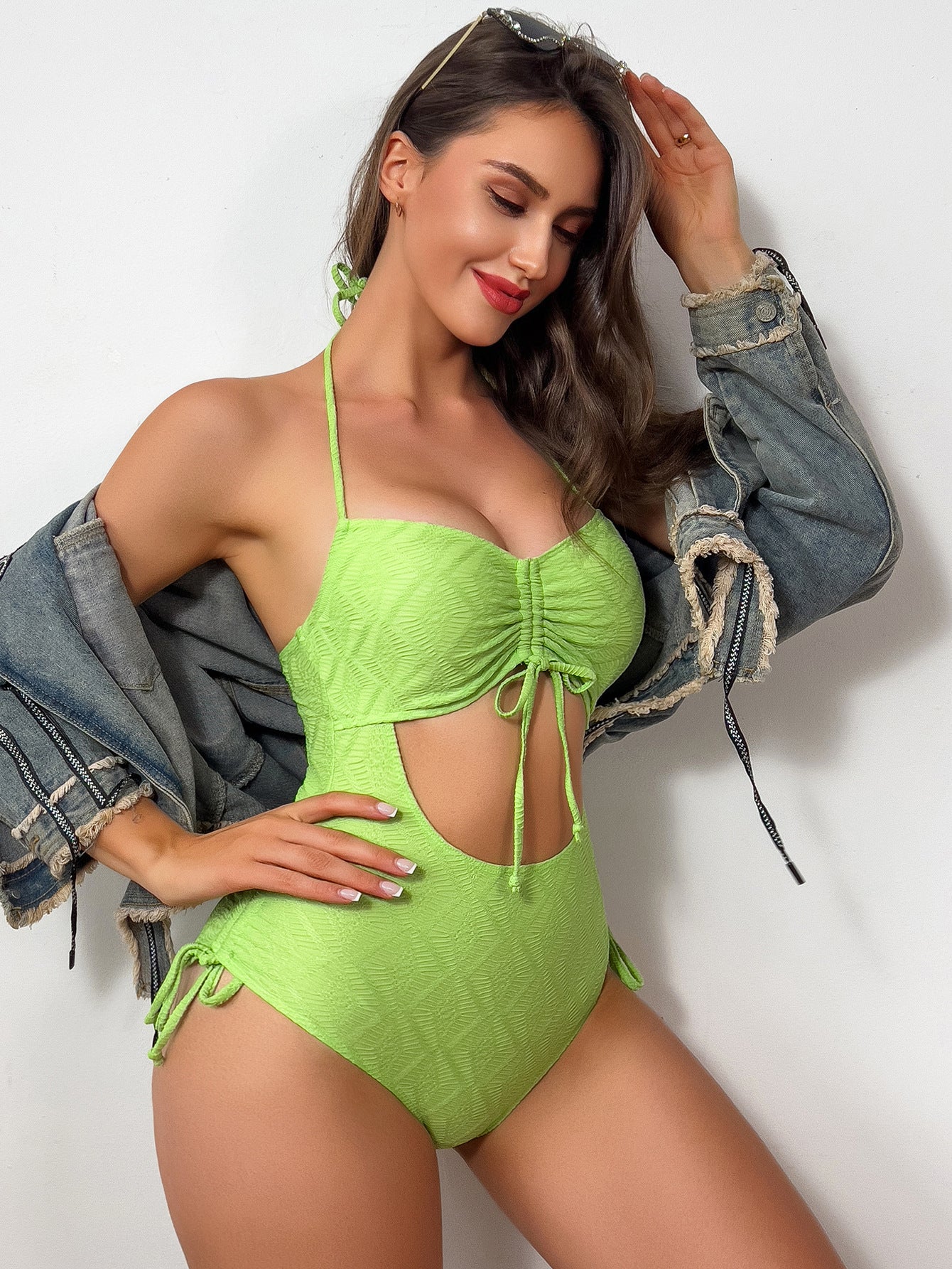 LimeGlow Cut-Out Swimsuit