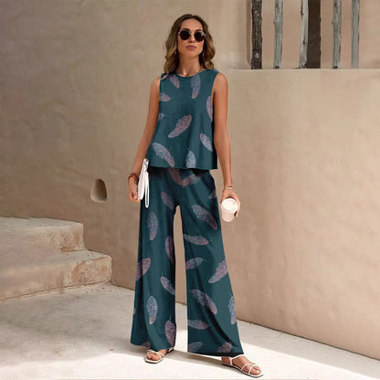 Geometric Vest Pants Suit