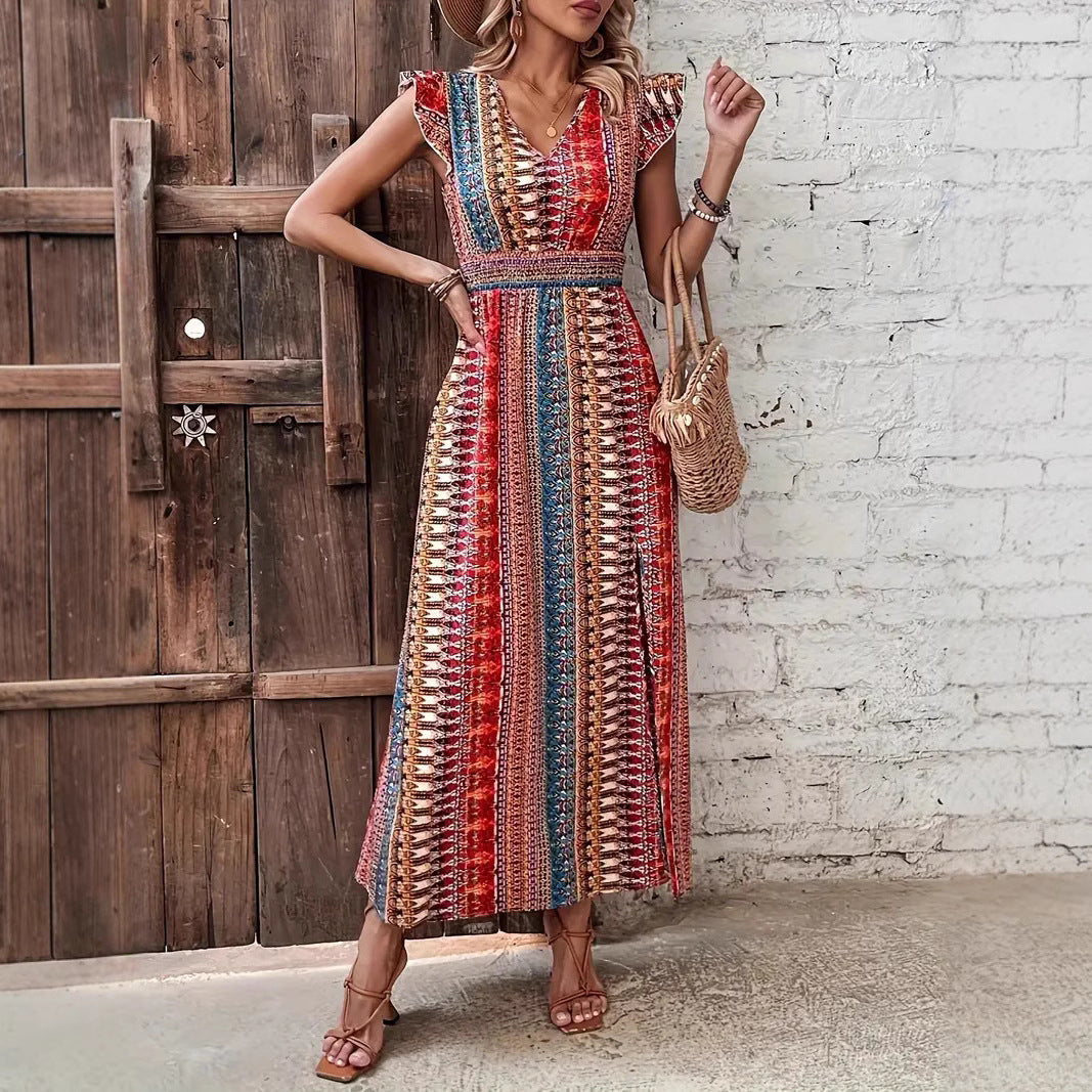 Bohemian Style Printed Long Dress