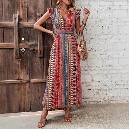 Bohemian Style Printed Long Dress