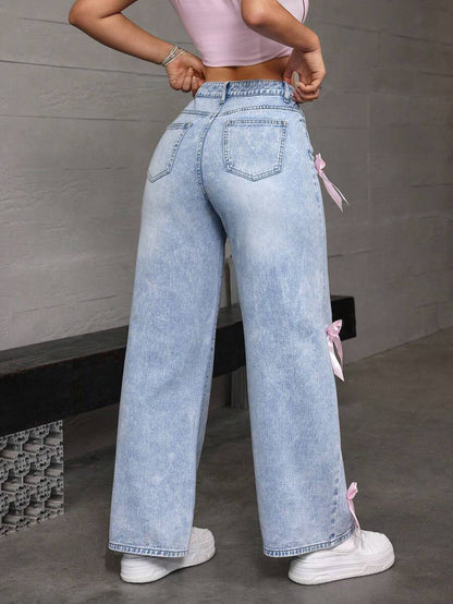 Bowknot Straight-leg Pants