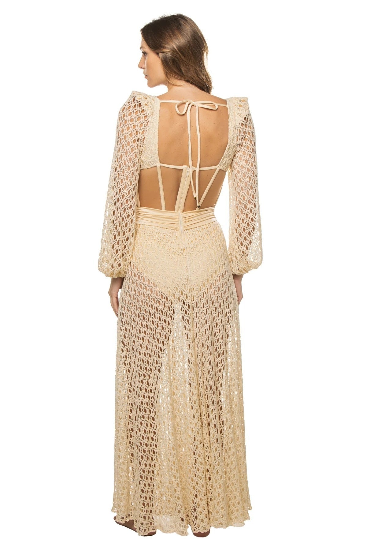 Golden Mesh Cover-Up Dress