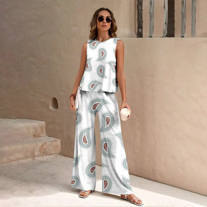 Geometric Vest Pants Suit