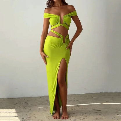 Midriff Outfit Long Skirt Two-piece Set