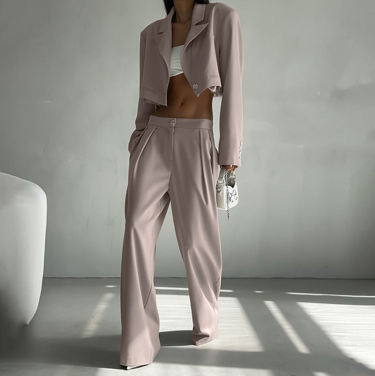 Khaki Tailored Suit Set