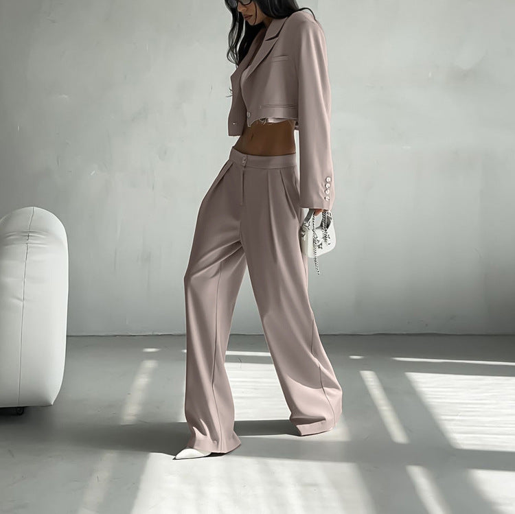 Khaki Tailored Suit Set