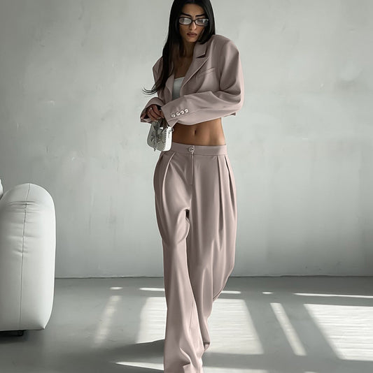 Khaki Tailored Suit Set