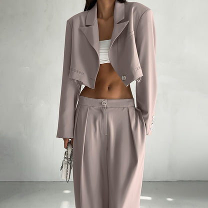 Khaki Tailored Suit Set