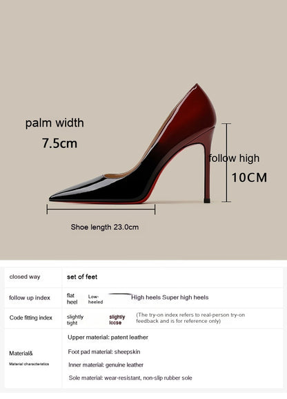 Patent Leather Gradient Color High Heels