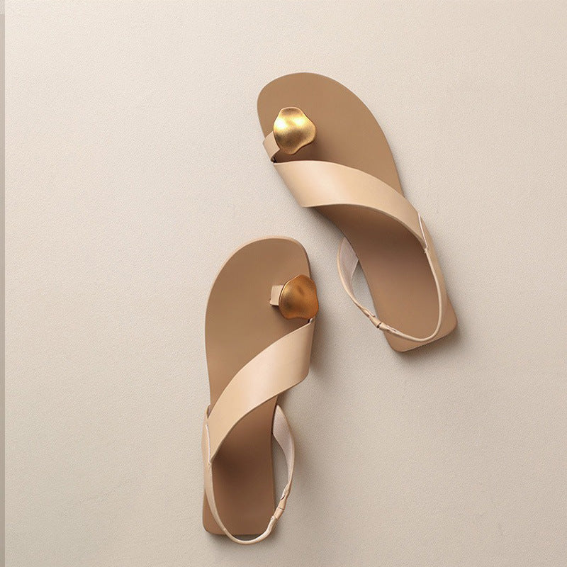 French Sandals Toe Covering Flat