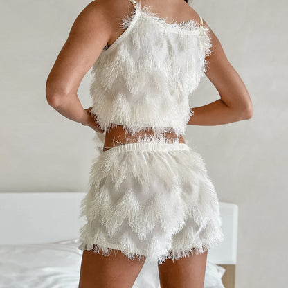 Snowy Fringe Sleep Set