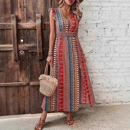 Bohemian Style Printed Long Dress