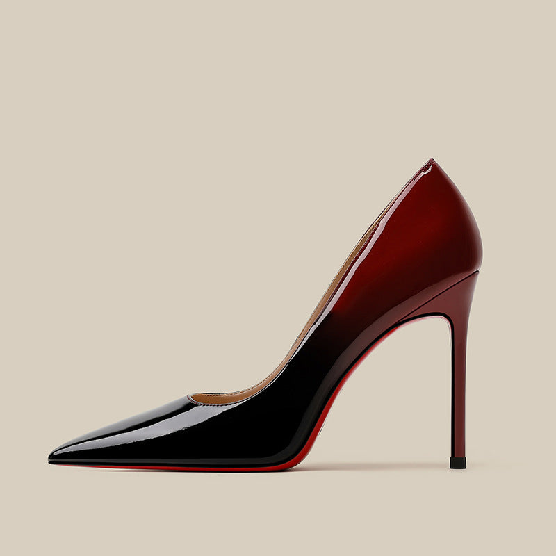 Patent Leather Gradient Color High Heels